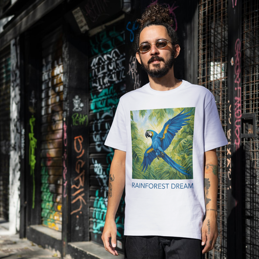 Swooping Blue Macaw Tee